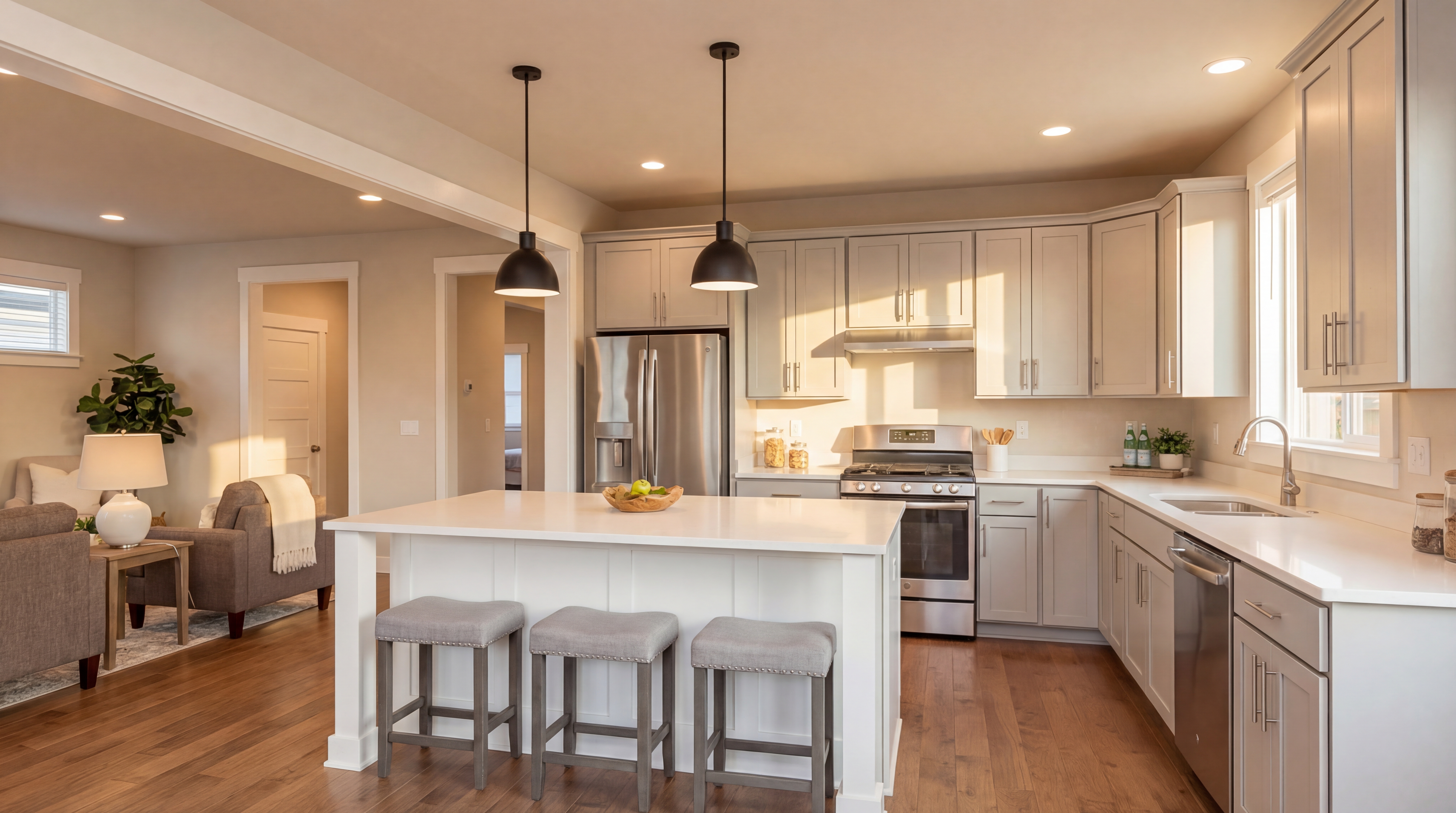 Aspirational Pierce County residential kitchen staged for resale in the $500K–$650K price range