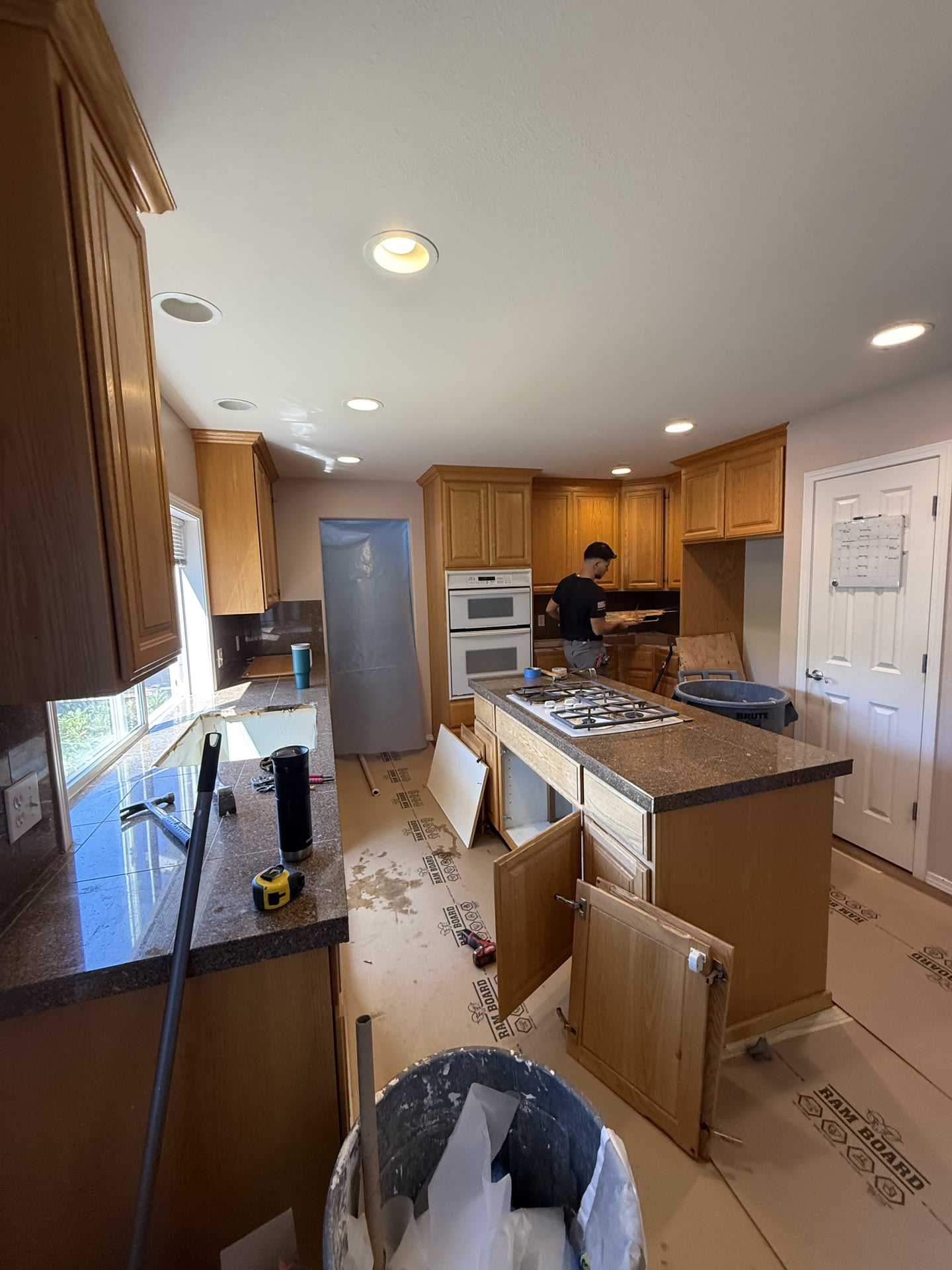 Dark Cabinet Kitchen with Island - Before 2