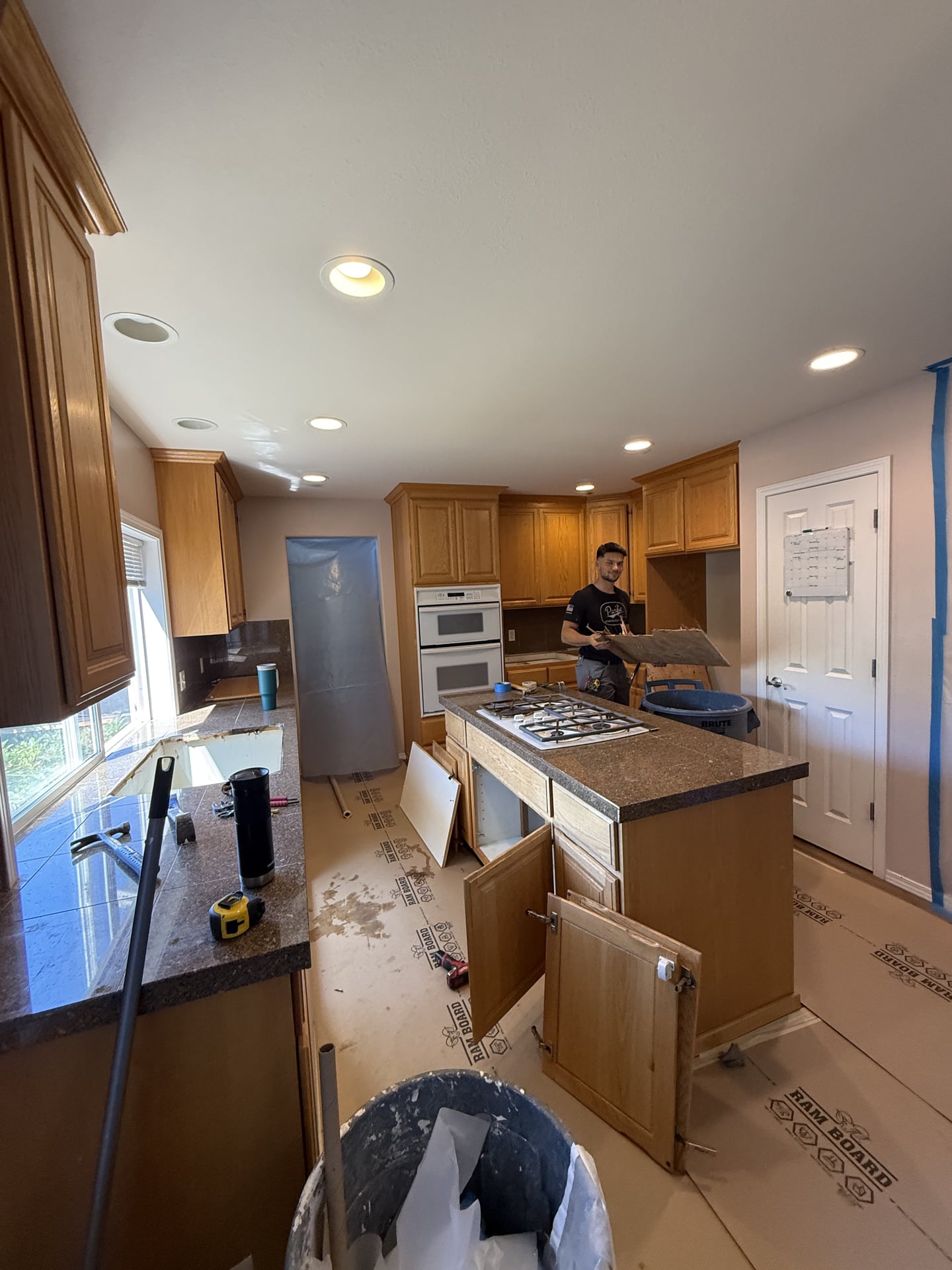 Dark Cabinet Kitchen with Island - Before 3