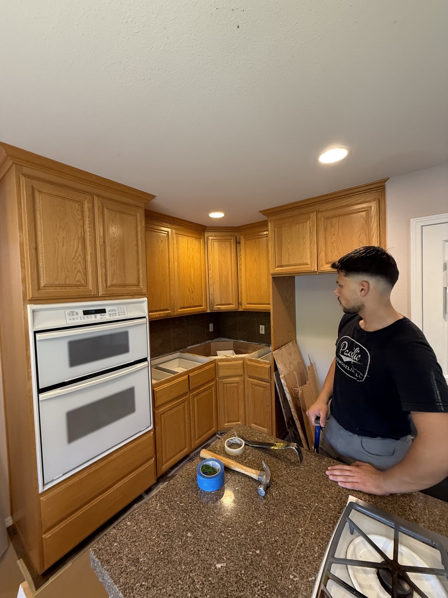 Dark Cabinet Kitchen with Island - Before 5