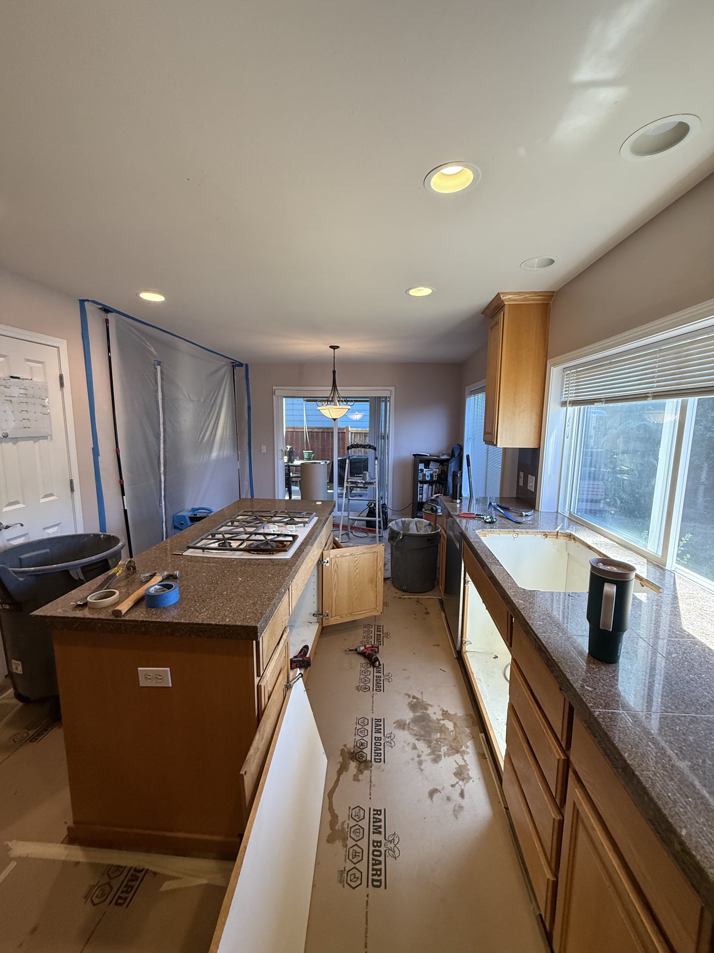 Dark Cabinet Kitchen with Island - Before 6