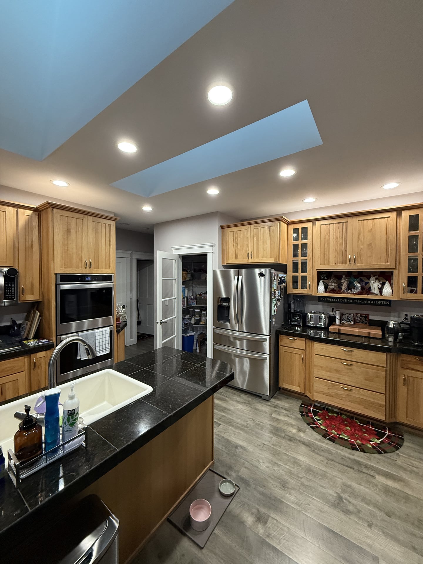 Dark Shaker Kitchen with Skylights - Before 3