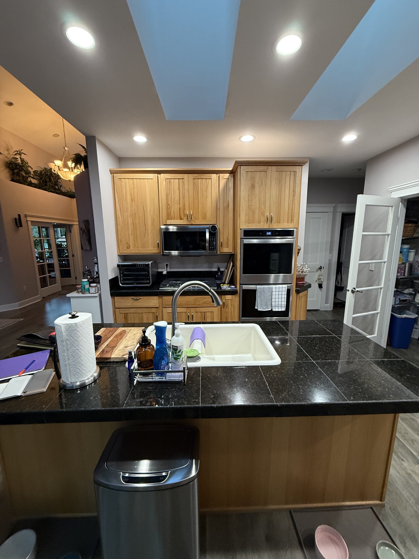 Dark Shaker Kitchen with Skylights - Before 4