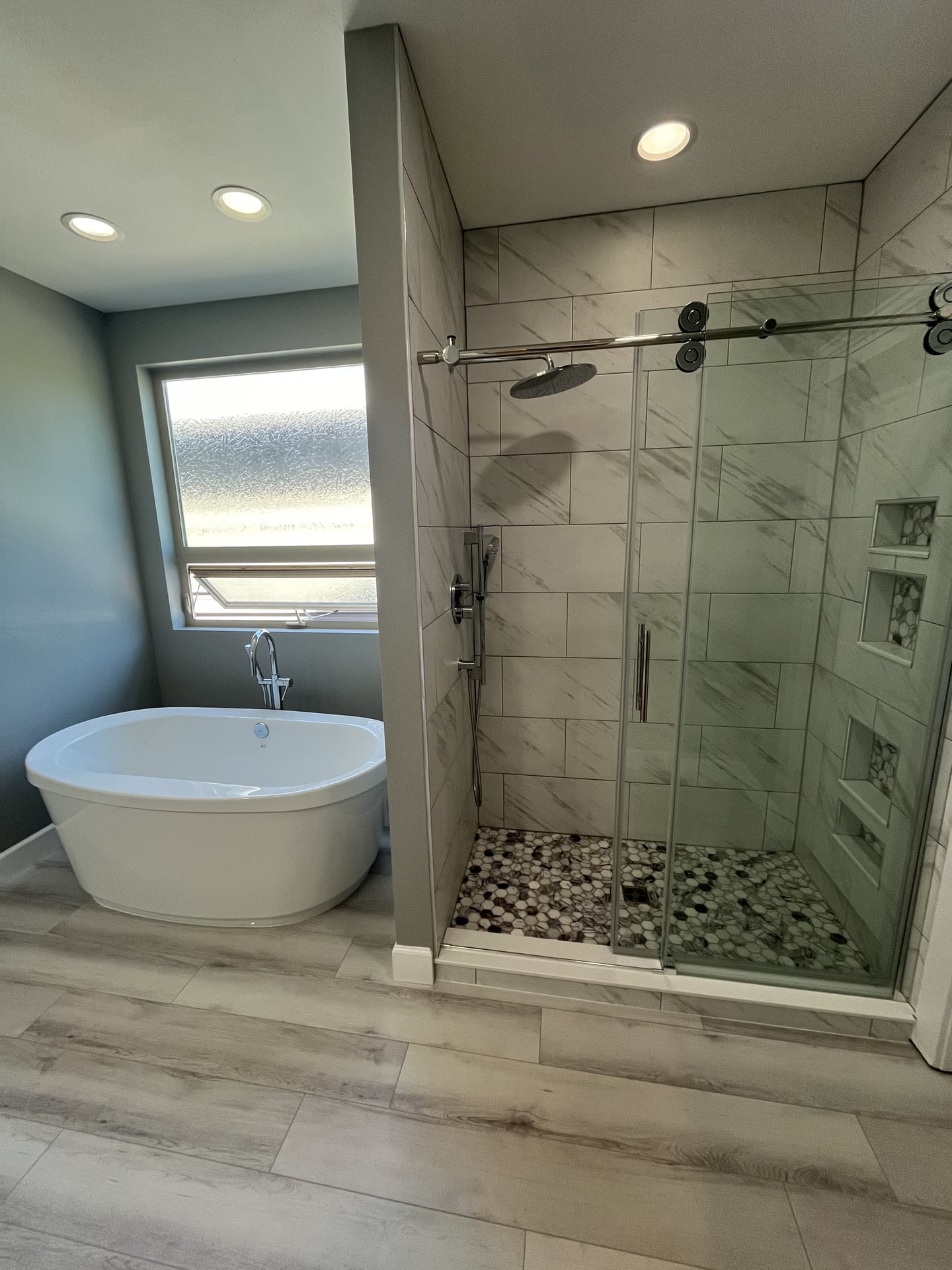 Marble Hex Niche Walk-In Shower - After 1