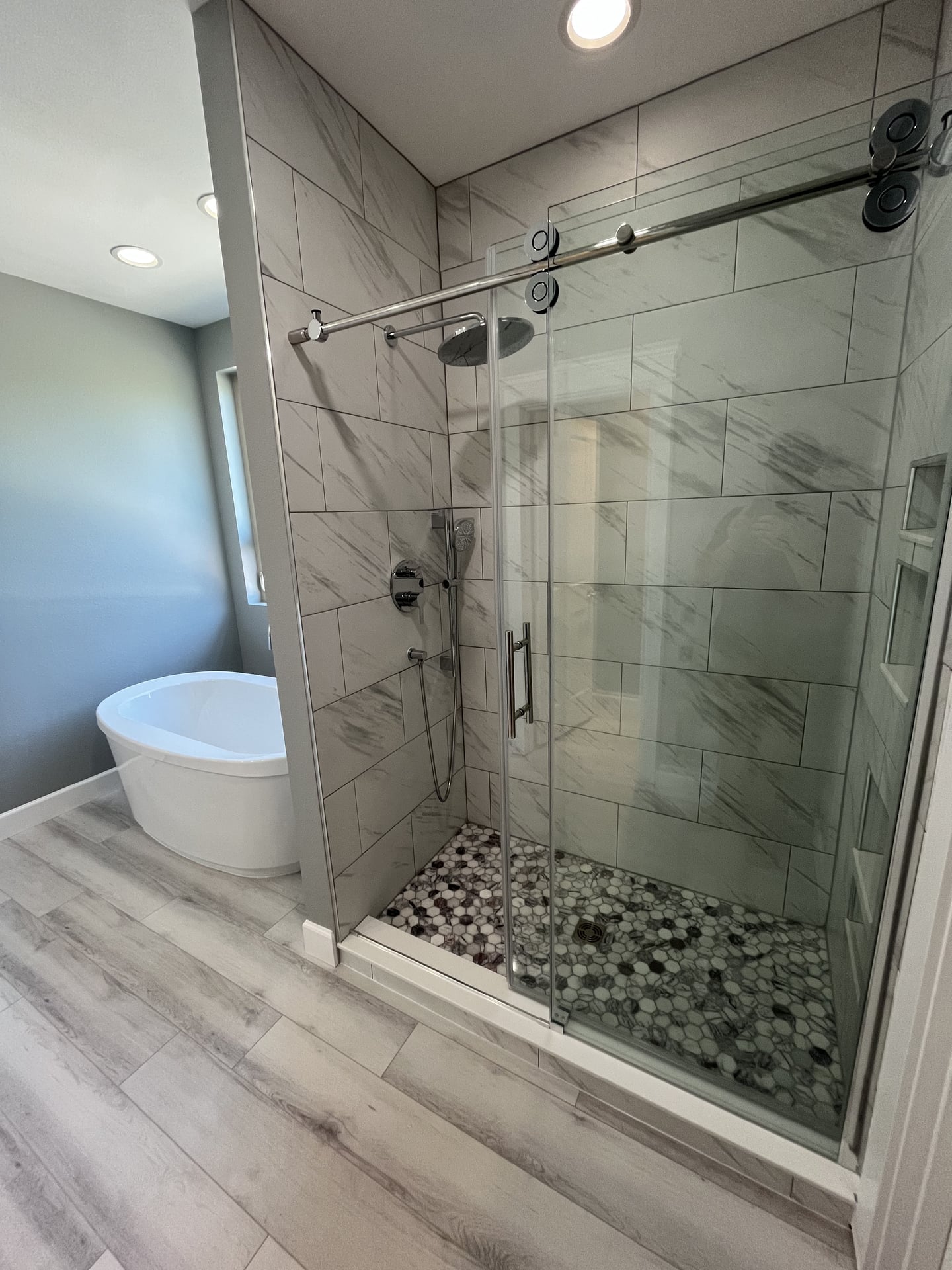 Marble Hex Niche Walk-In Shower - After 2