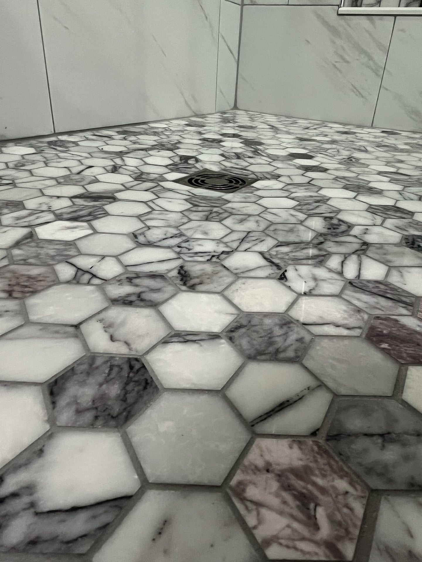 Marble Hex Niche Walk-In Shower - After 4
