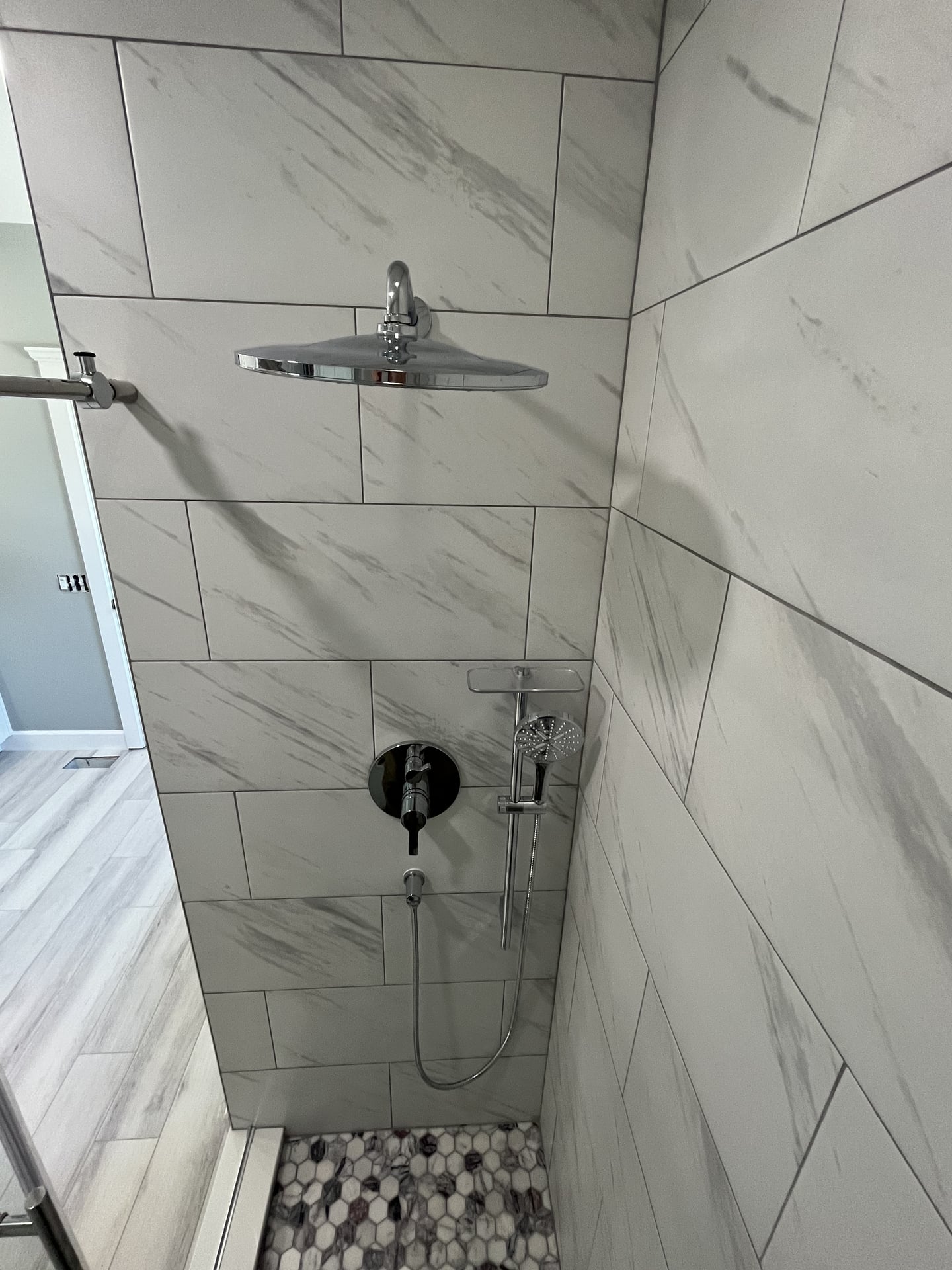 Marble Hex Niche Walk-In Shower - After 5