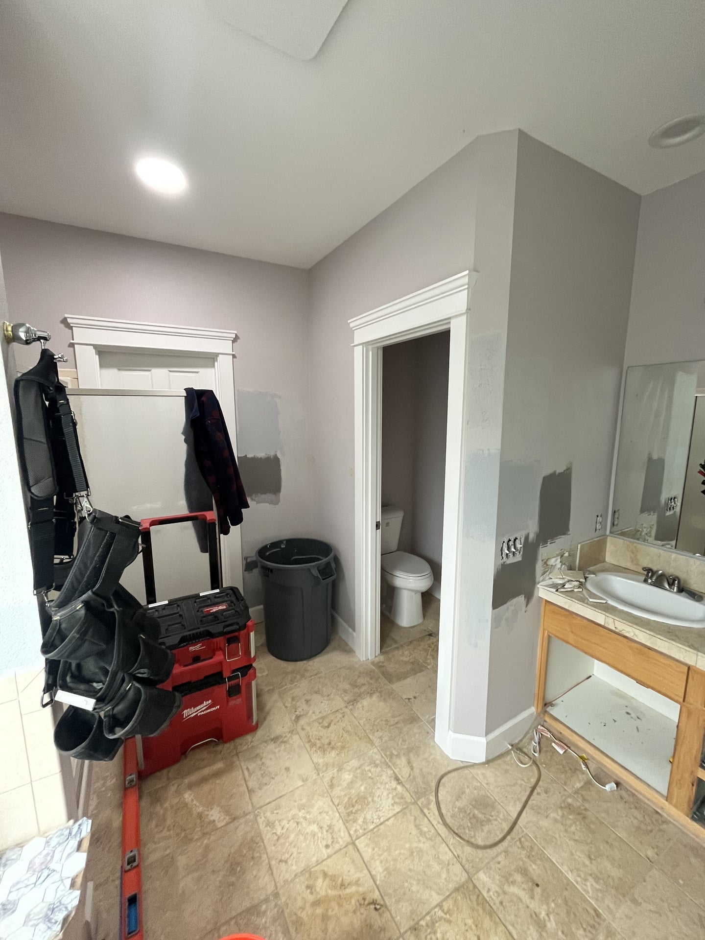 Marble Hex Niche Walk-In Shower - Before 2