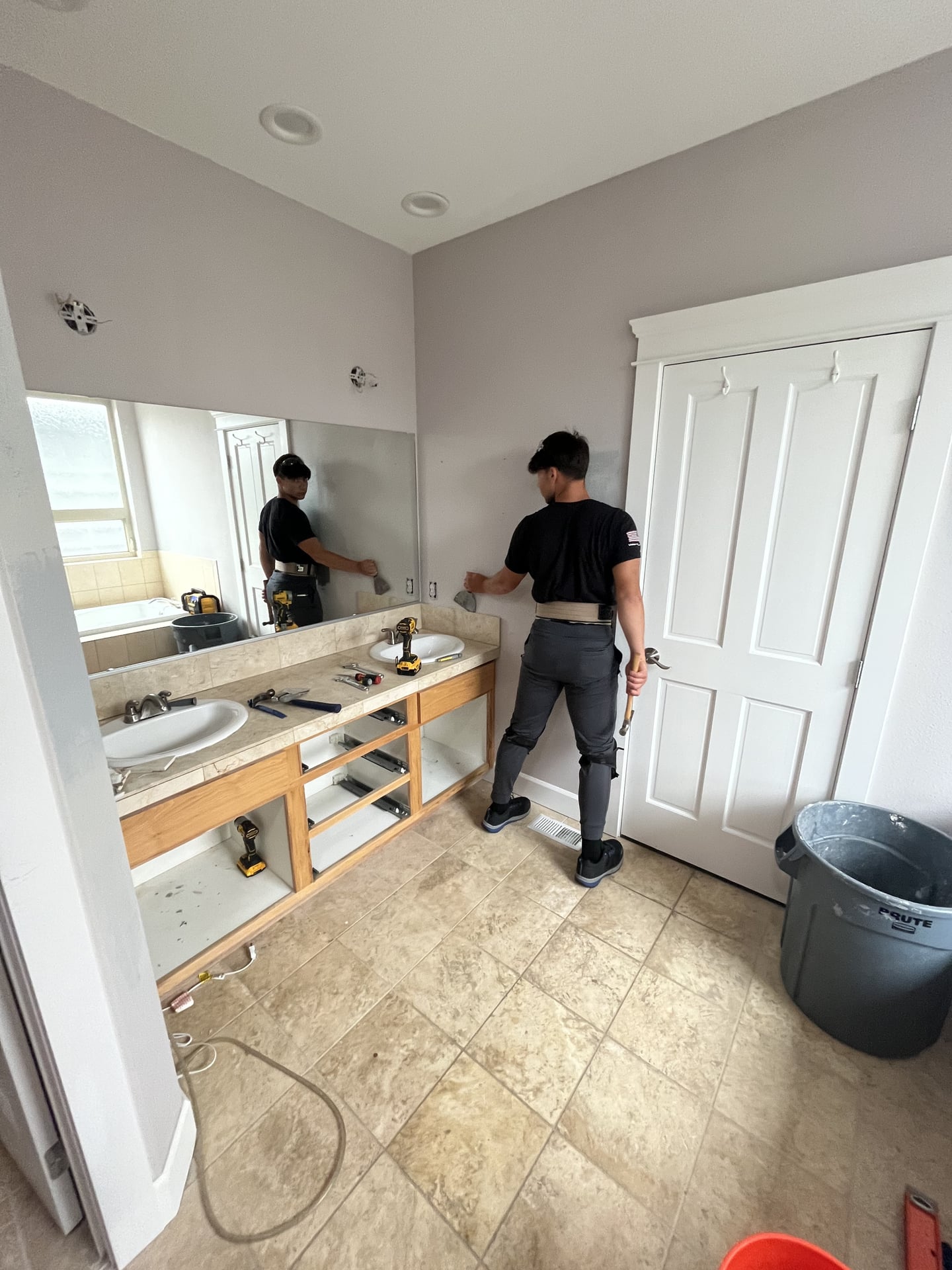 Marble Hex Niche Walk-In Shower - Before 3