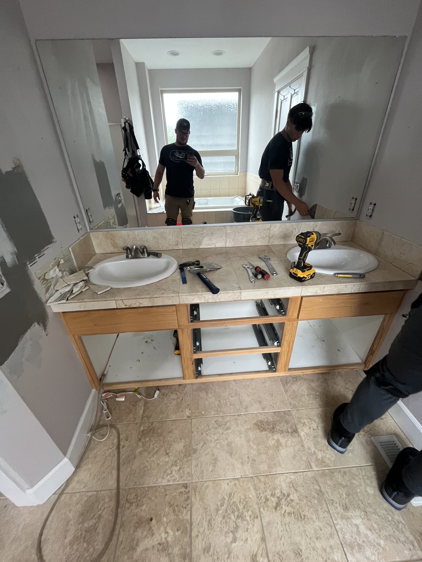 Marble Hex Niche Walk-In Shower - Before 4