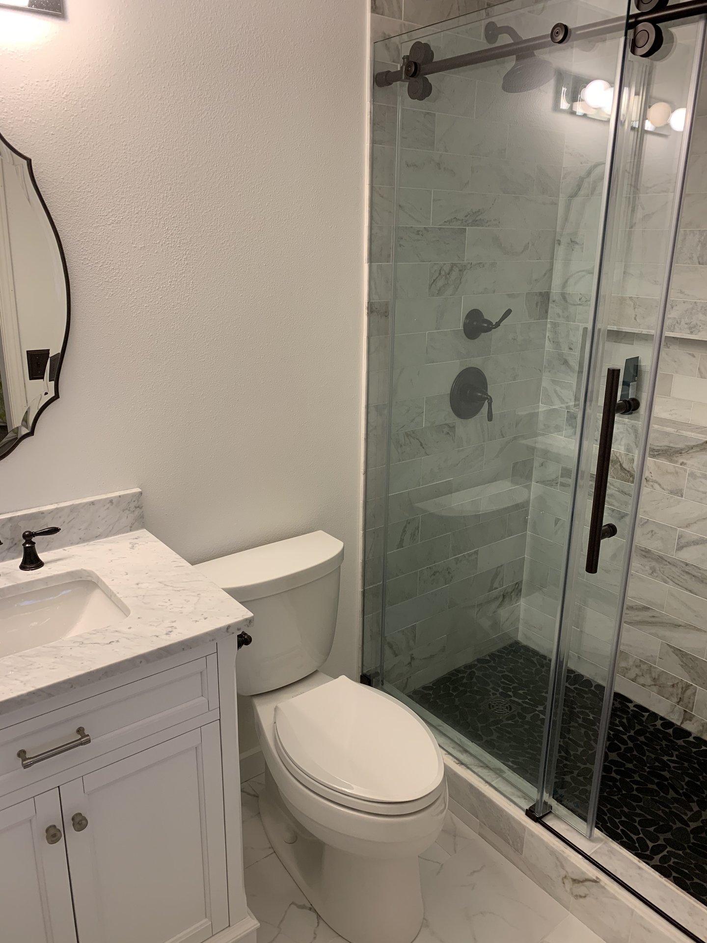 Marble Tile Walk-In Shower - After 2