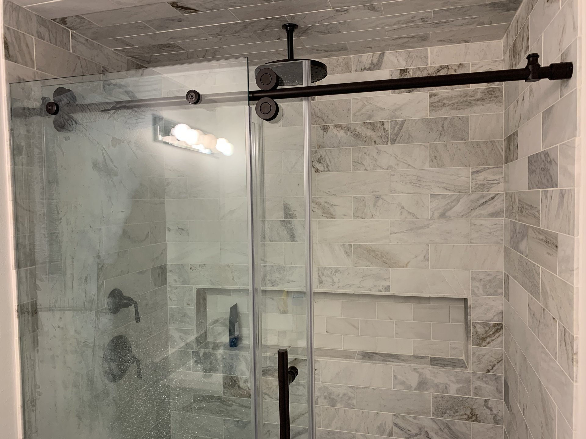 Marble Tile Walk-In Shower - Pierce County, WA