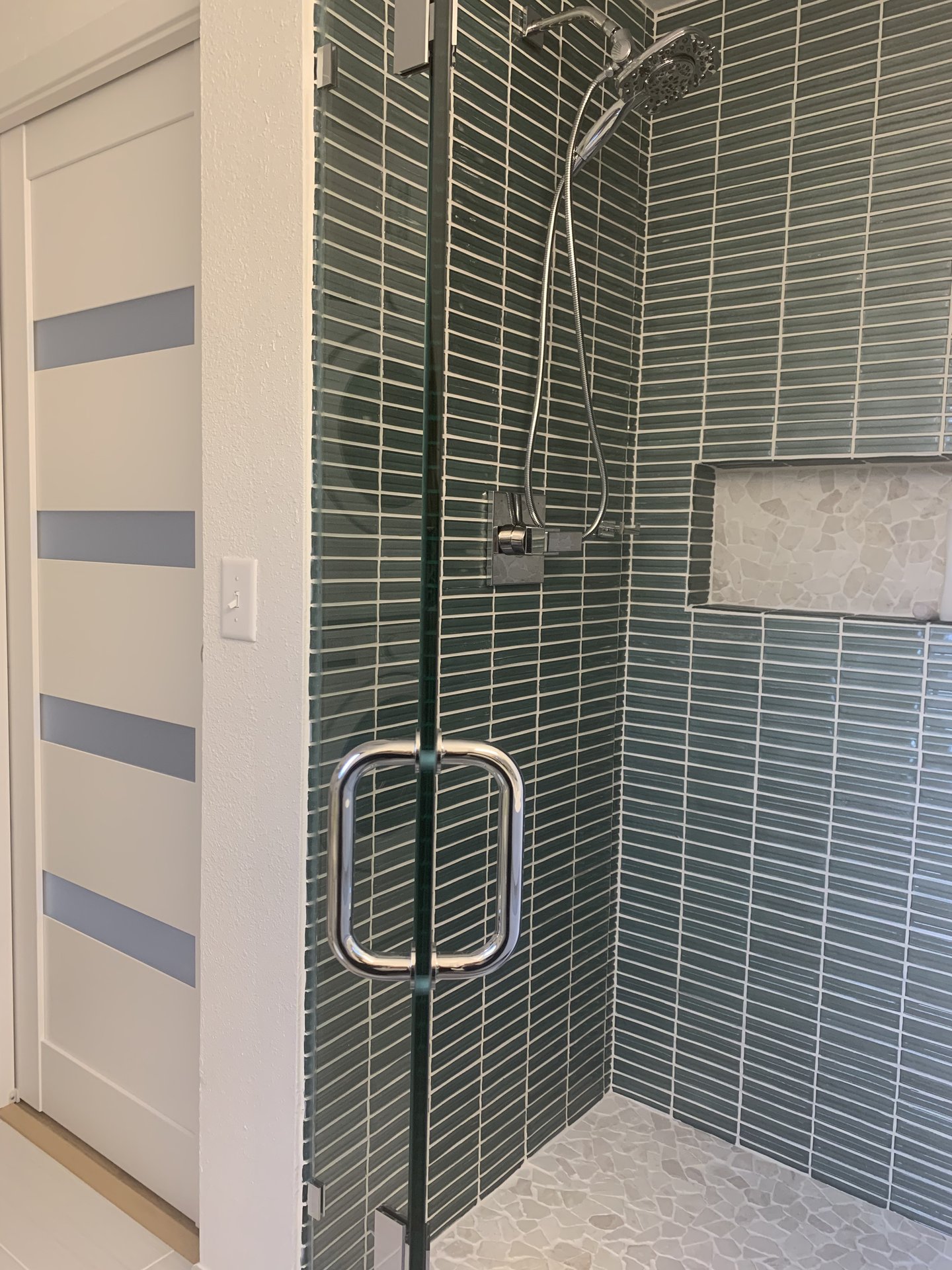 Modern Green Tile Shower - Pierce County, WA