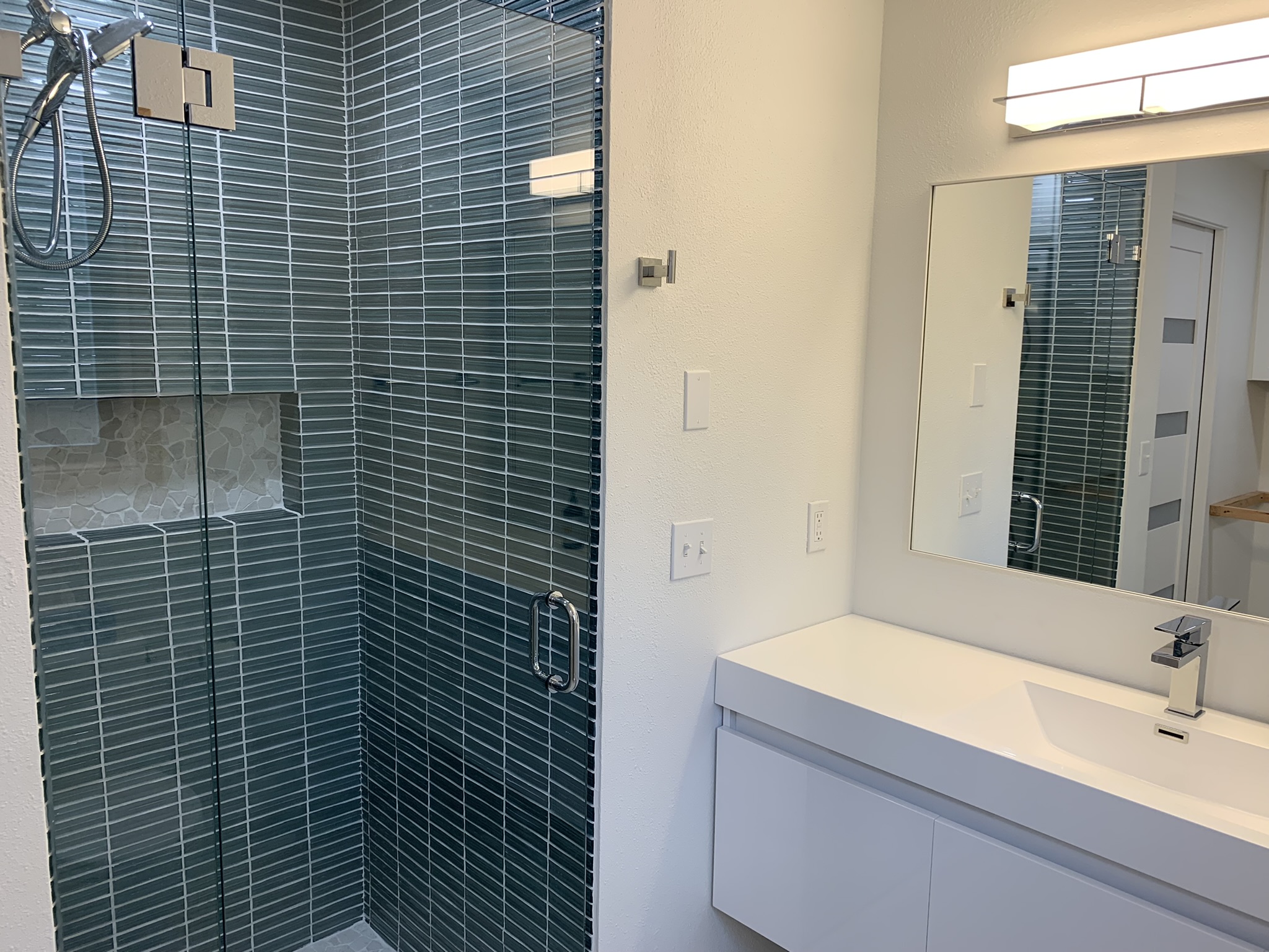 Modern Green Tile Shower - Photo 10