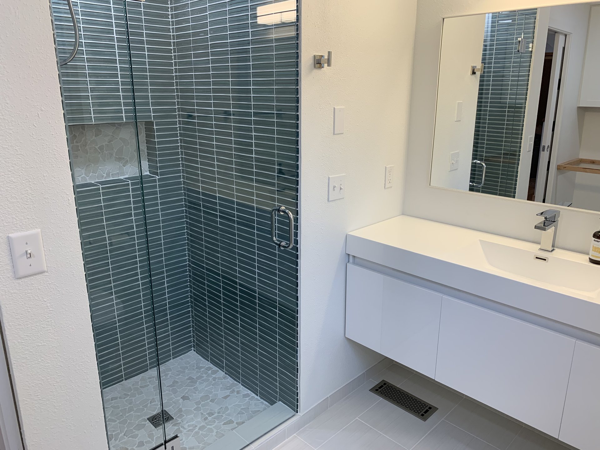 Modern Green Tile Shower - After 4