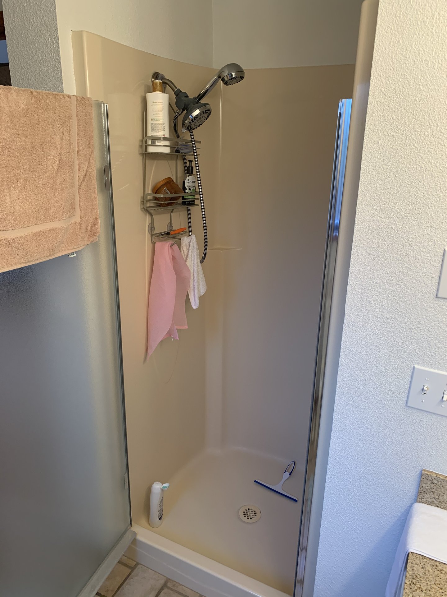 Modern Green Tile Shower - Before 2