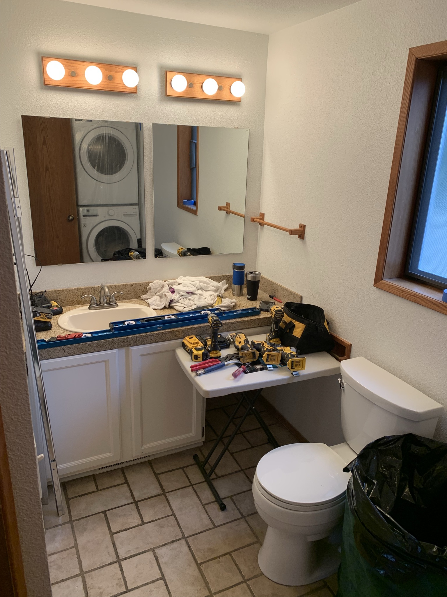 Modern Green Tile Shower - Before 4