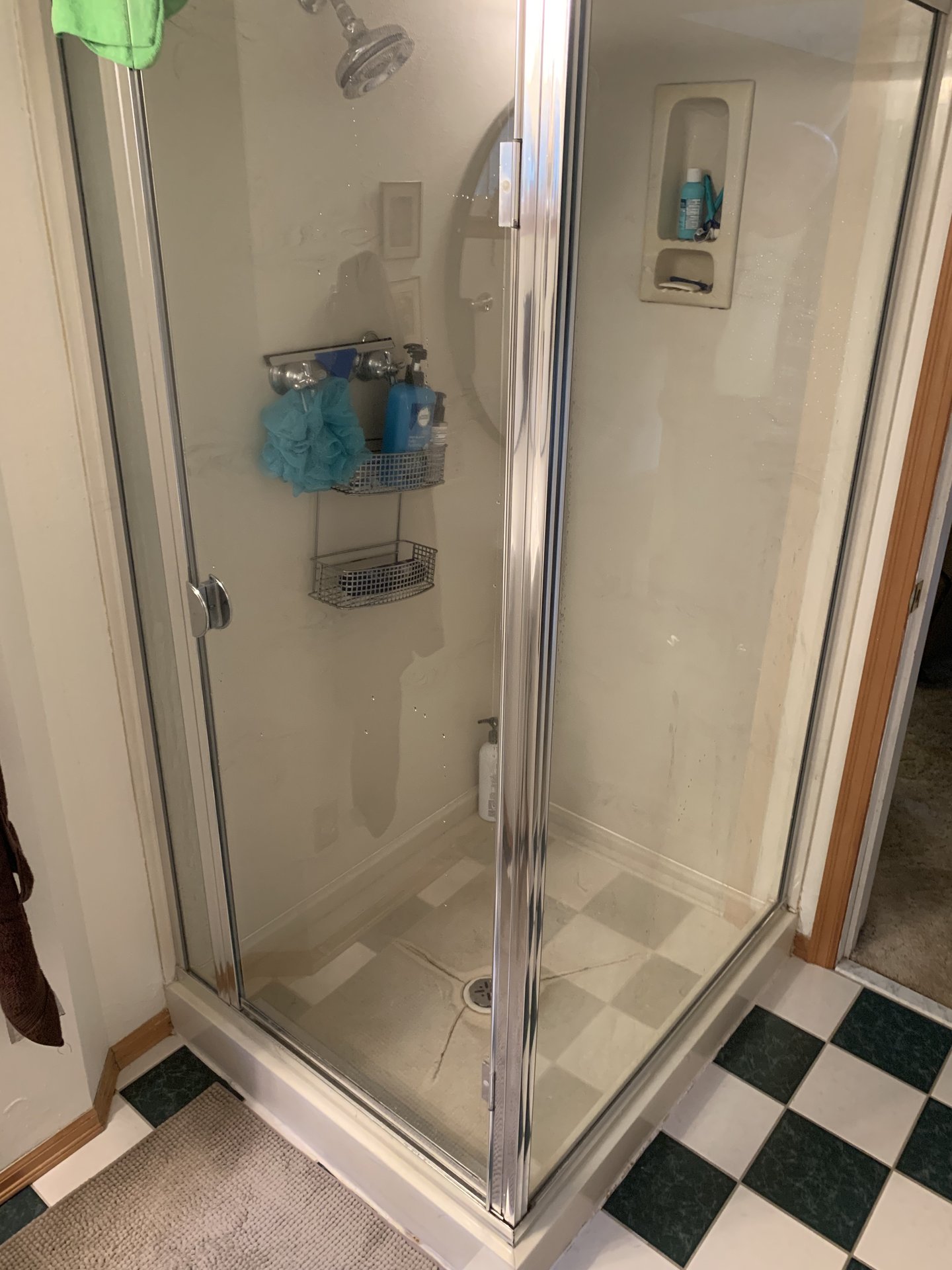 Subway Tile Walk-In Shower - Before 1