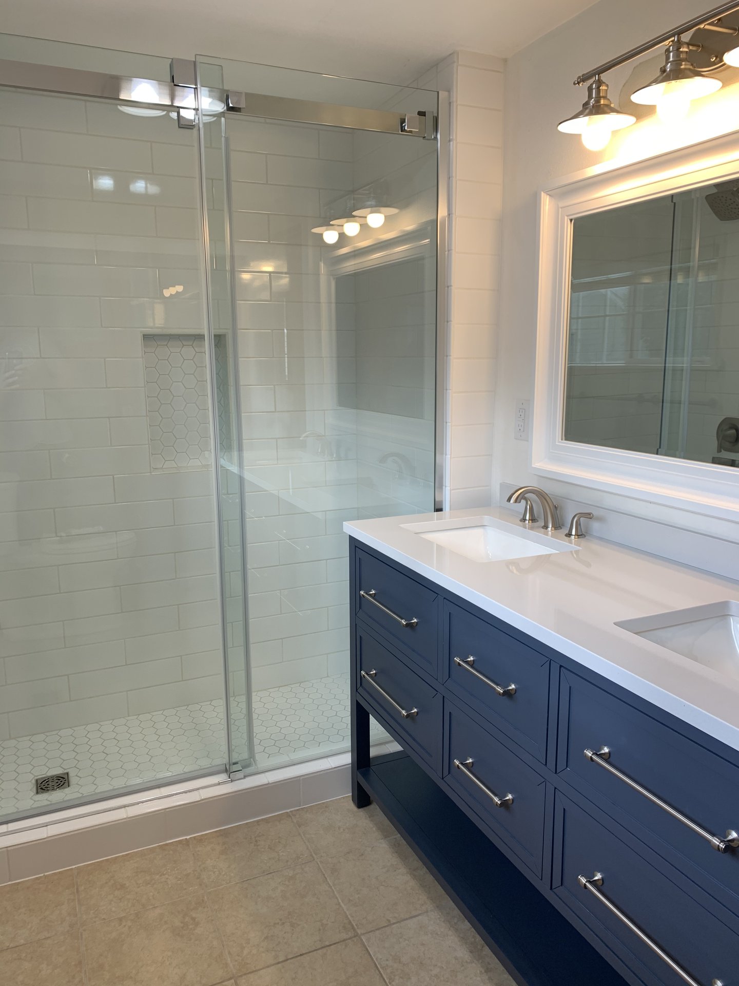 Navy Vanity Bathroom - Pierce County, WA