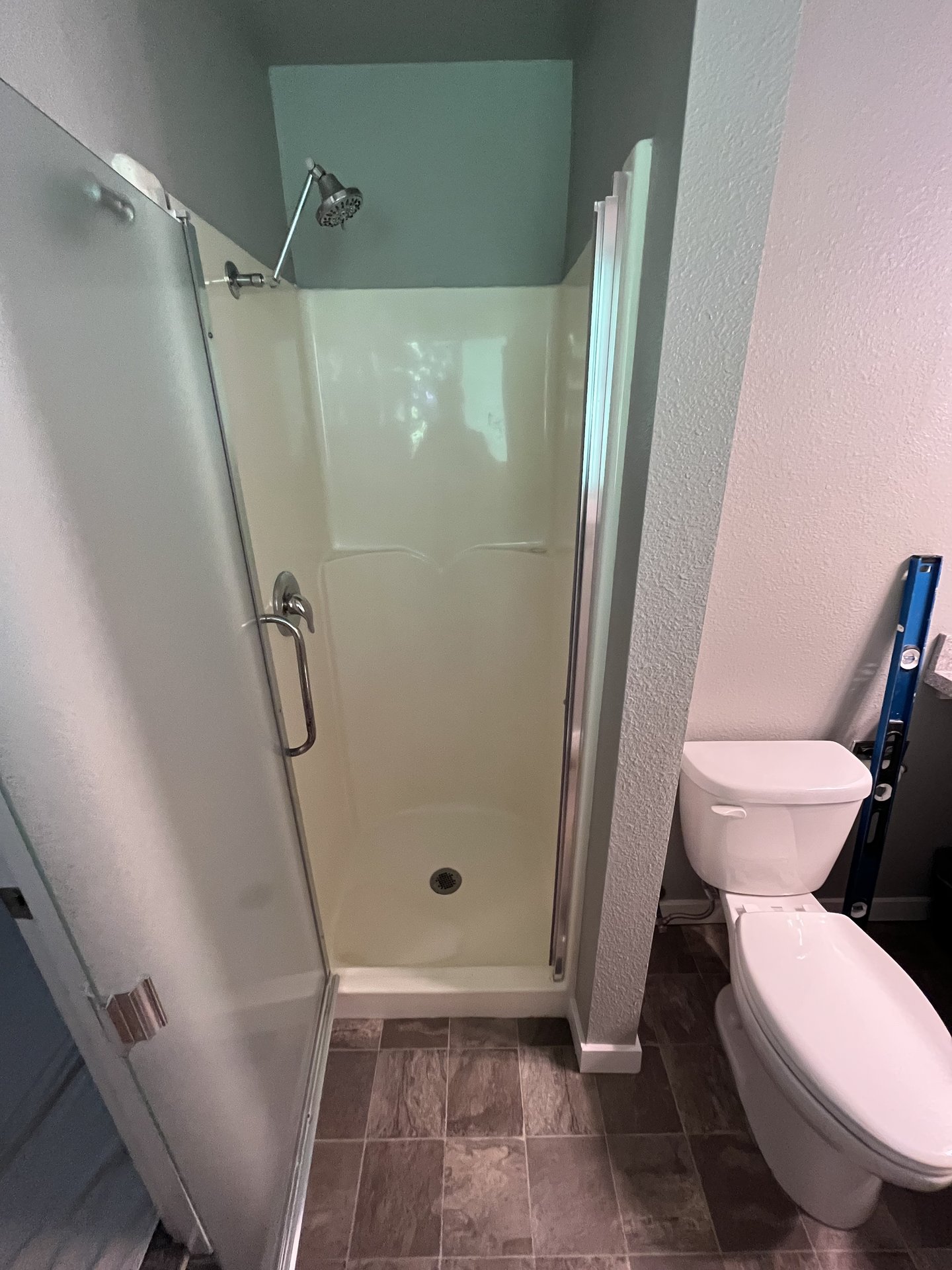 Fiberglass to Tile Shower Conversion - Before 1