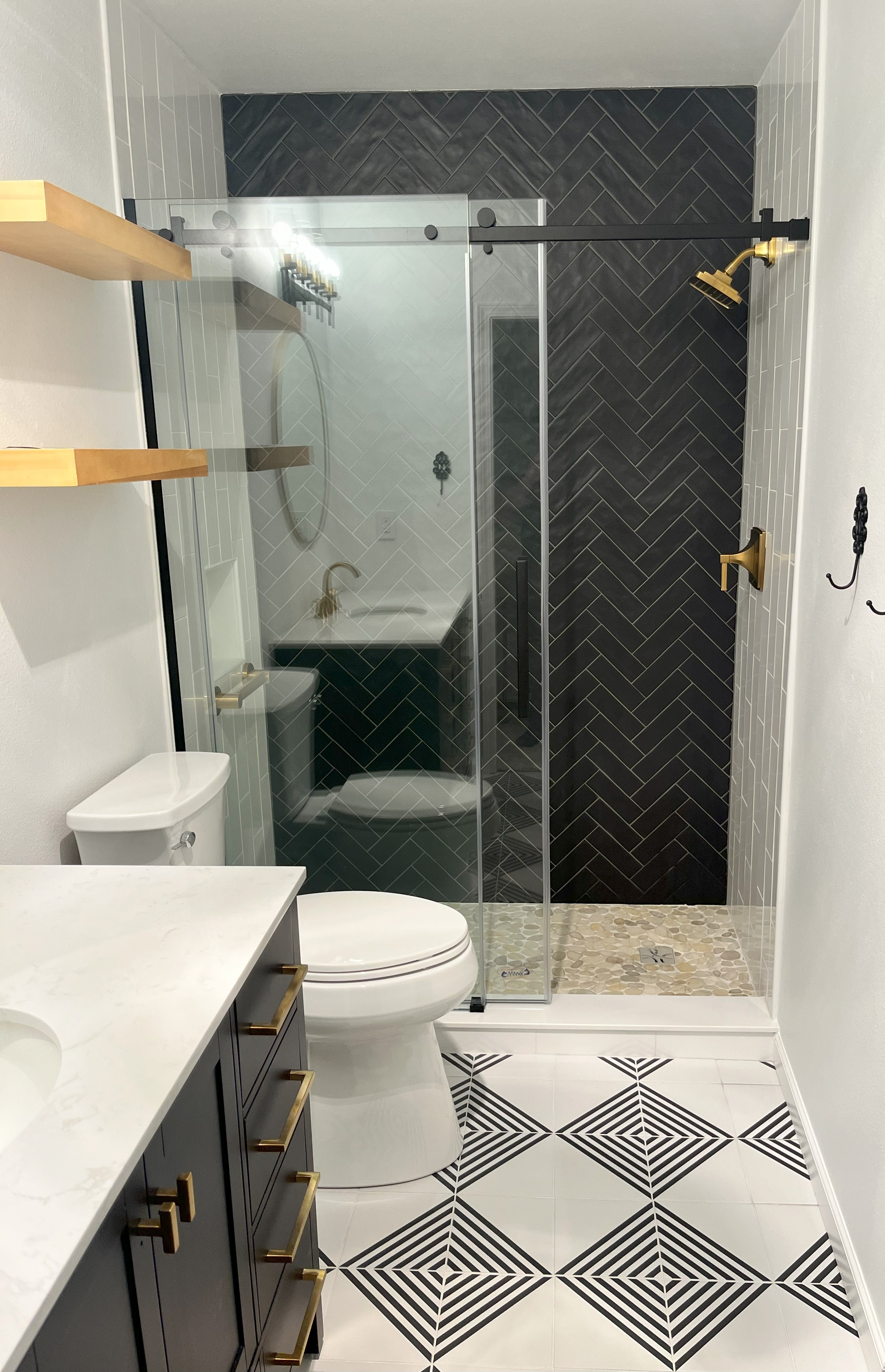 Herringbone Accent Bathroom - Pierce County, WA